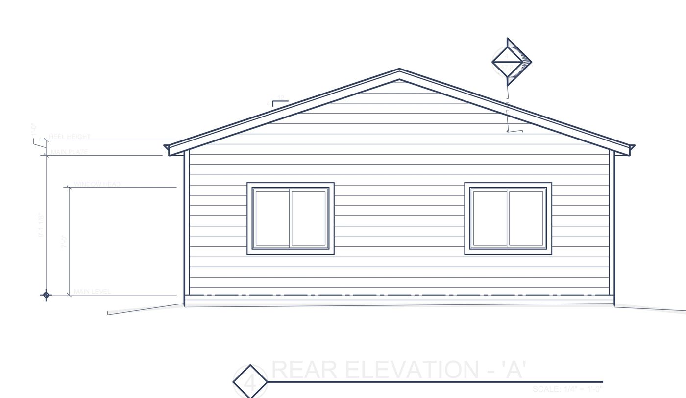 (c) H3 rear elevation · strokes