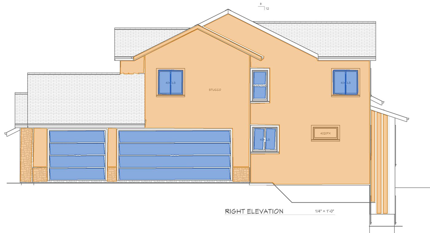 (b) H4 right elevation · polygons